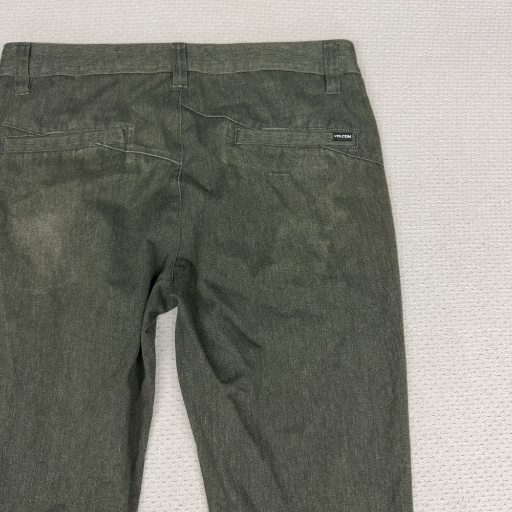 Volcom Pants Mens 33x31 Green Cotton Blend Chino Straight Fit Skater Casual - Picture 4 of 11